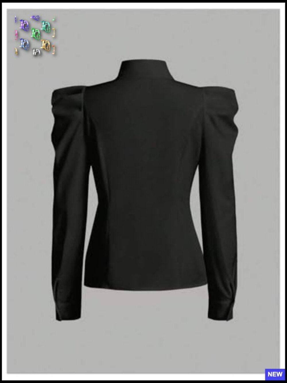 Elegant Puff Long Sleeve Collared Button Down Blouse Top Office Work Wear - Picture 3 of 5